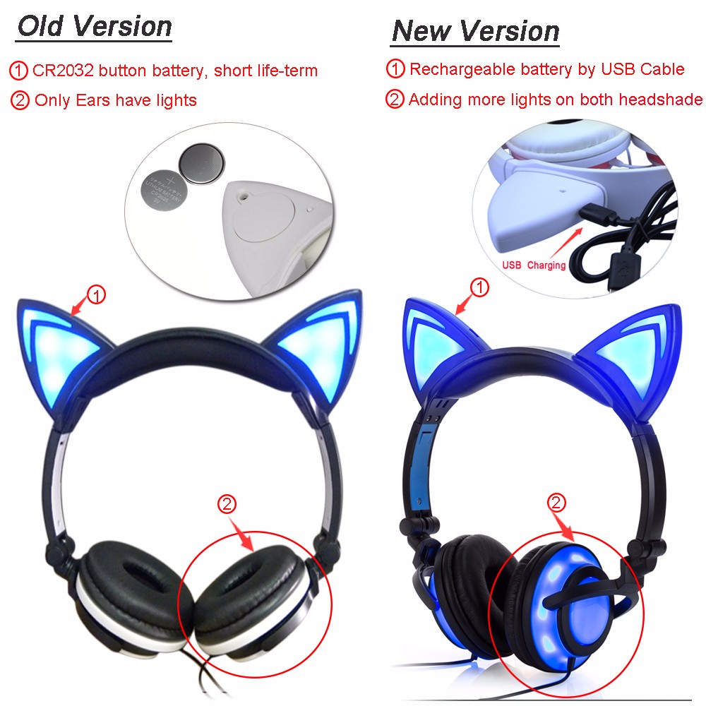 led light headphone for kids