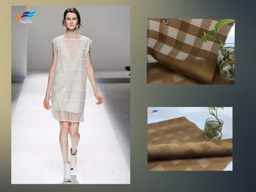 30D FDY 100% Polyester Plaid Brushed Fabric     