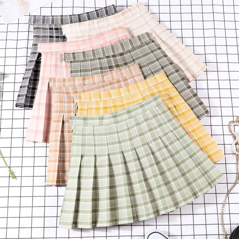  Competitive Price pleated plaid skirt