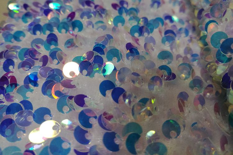 Fancy Velvet Iridescent Sequin Embroidered Garment Fabrics