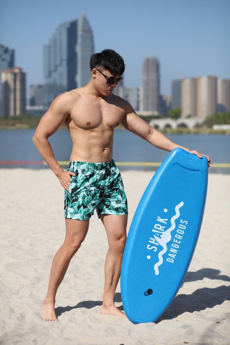 140GSM 100% Polyester Digital Print Quick Dry Full Elastic Waist Brief Lining Water Repellent Man's Swimshort