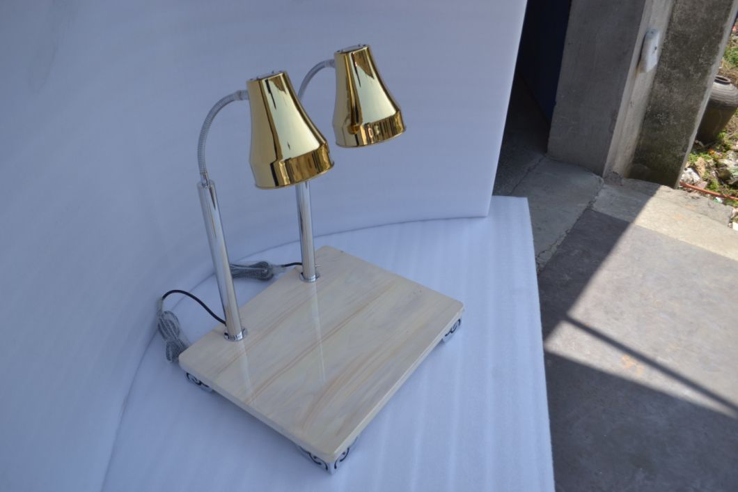 Carving Station with Wooden Base and Heat Lamp