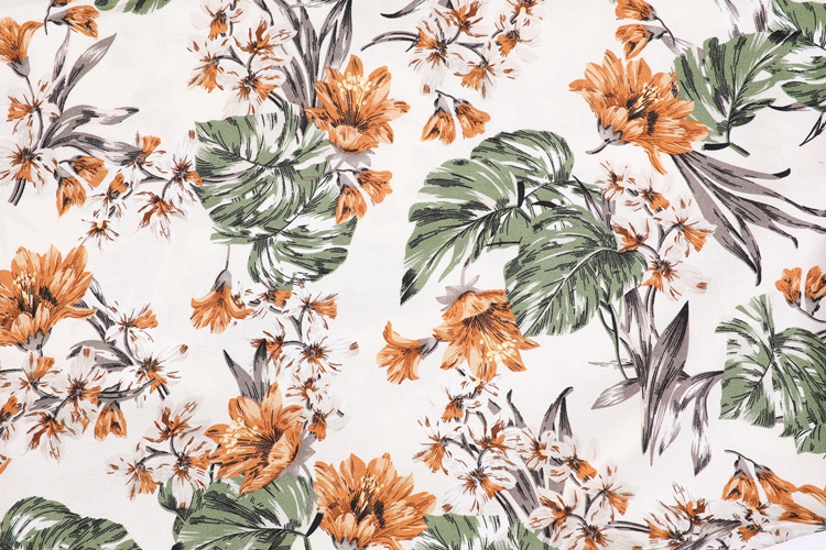 Factory Printed 120gsm Textile Dress Moss Crepe 