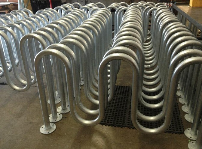 5 Bike Parking Outdoor Steel Wave Bike Rack