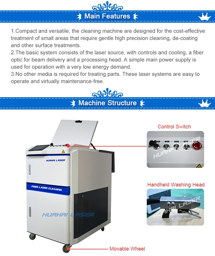 High Power Clean Laser 1000 Watt Laser Cleaner Price For Bearings Rust
