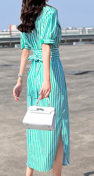 Casual Cotton Striped Dress