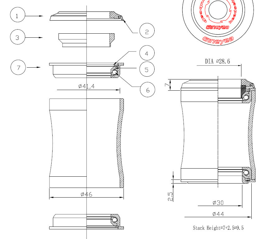 Serie Sterzo Per Bici 1-1/8 34 Mm – Cuscinetti A Cartuccia – Blu – Adatto Per MTB E Bici Da Strada
