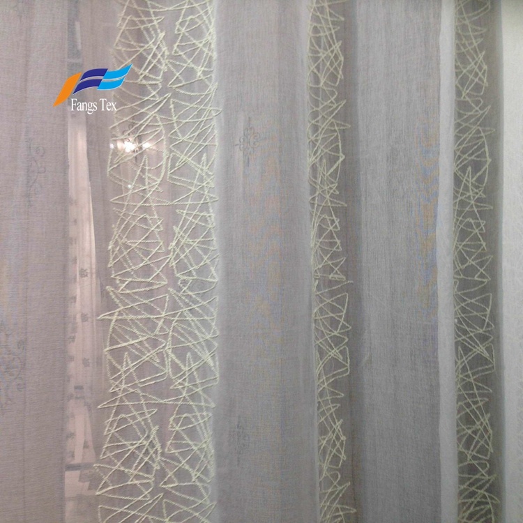 Voile Embroidery 100% Polyester Sound Proof Curtain 3