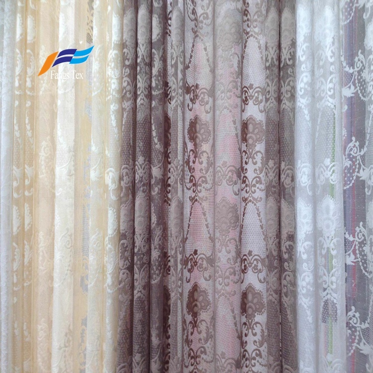 Polyester Embroidered Sheer Voile Upholstery Curtain Fabric 5
