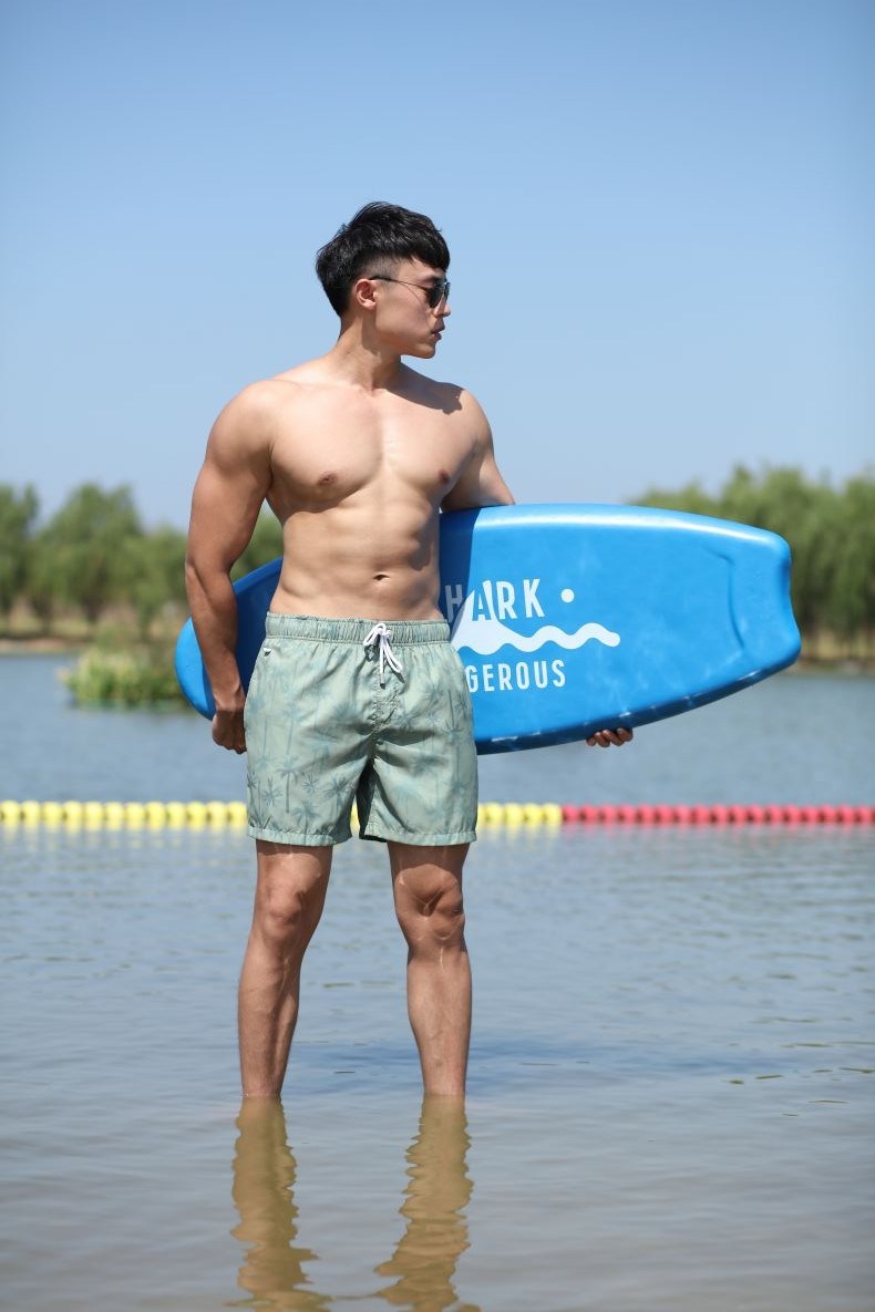 Polyester Digital Print Full Elastic Waistband for Swim Quick Dry Water Repellent Man's Swimming Short