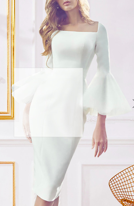 White Office Lady Wear Dress