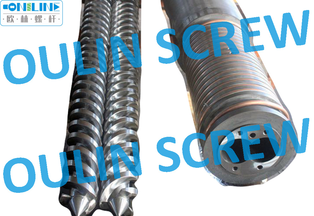 92/188 Twin Conical Screw and Barrel for WPC Spc PVC Extrusion