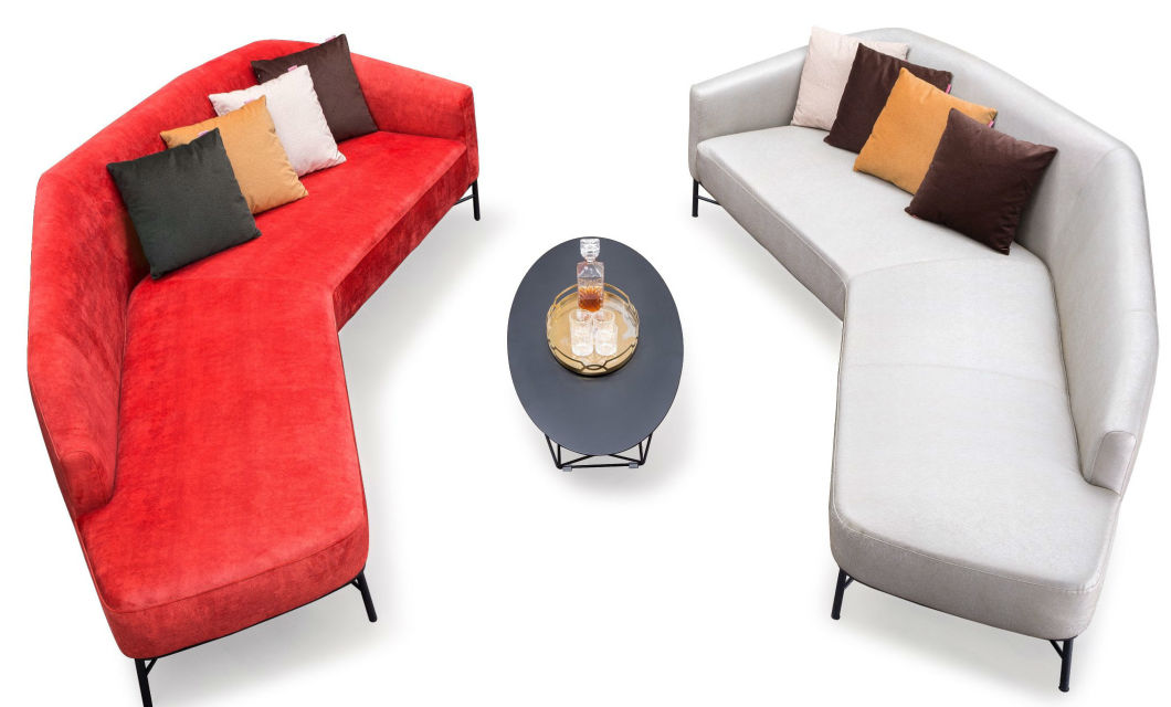 Halbkreis Abschnitt Big Corner Lounge Chaise Stoffsofa