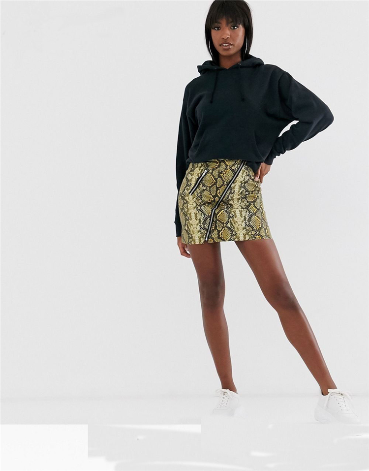 Pu Print Women Skirts