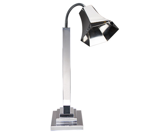 Heat Lamp with Gold Hexgonal Shade Flexable and Square Base
