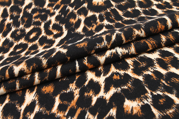 Leopard Knitted DTY Printed Fabric