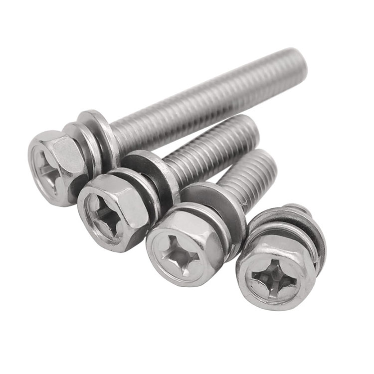 Cross Recessed Hexagon Bolt With Indentation And Washer Assemblies