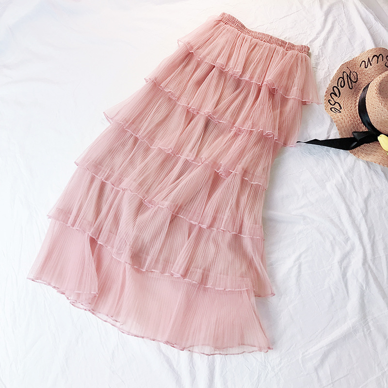 Casual Loose Princess Ruffle Tulle Skirt