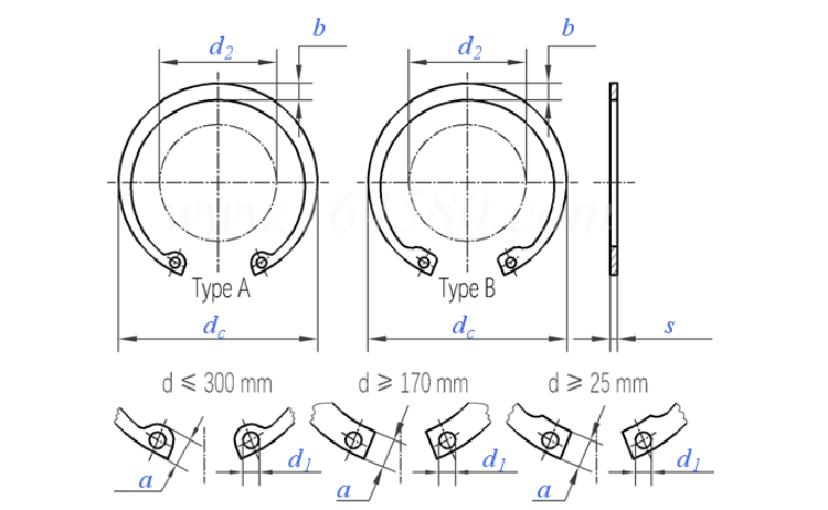 steel retaining rings for bores