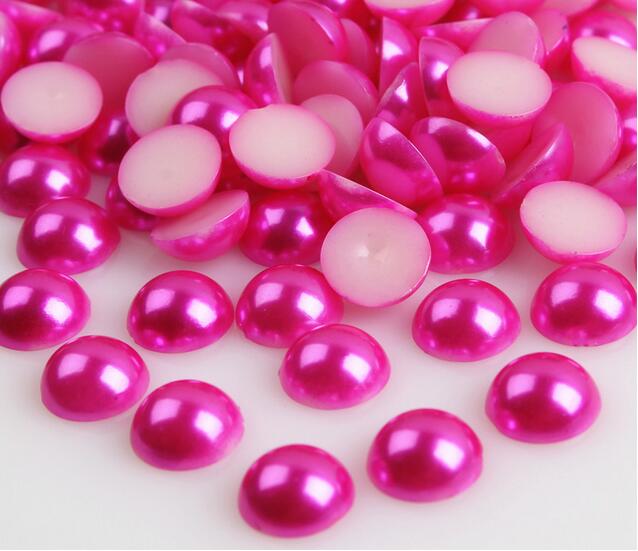 3mm 4mm 5mm Round Flat Back Pearls ABS Half Round Pearl Accessories for Phone Case Nail Art (FB-3mm 4mm 5mm)