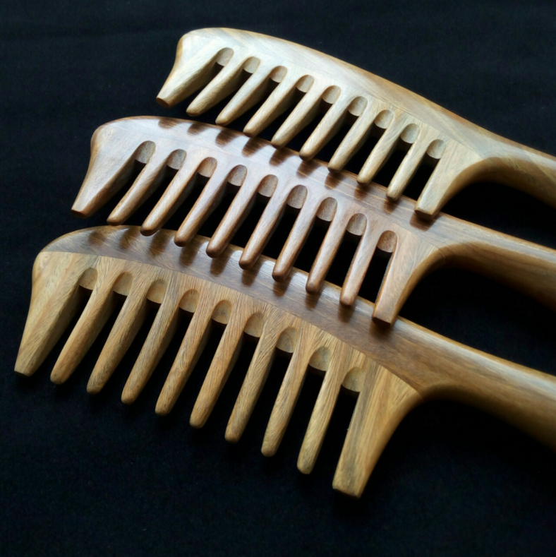 green sandalwood wide tooth comb