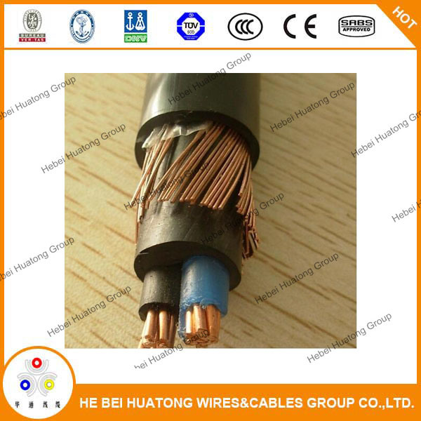 0.6/1kv 1*10AWG+10AWG Annealed Copper Stranded XLPE Insulation PVC Sheath Concentric Cables