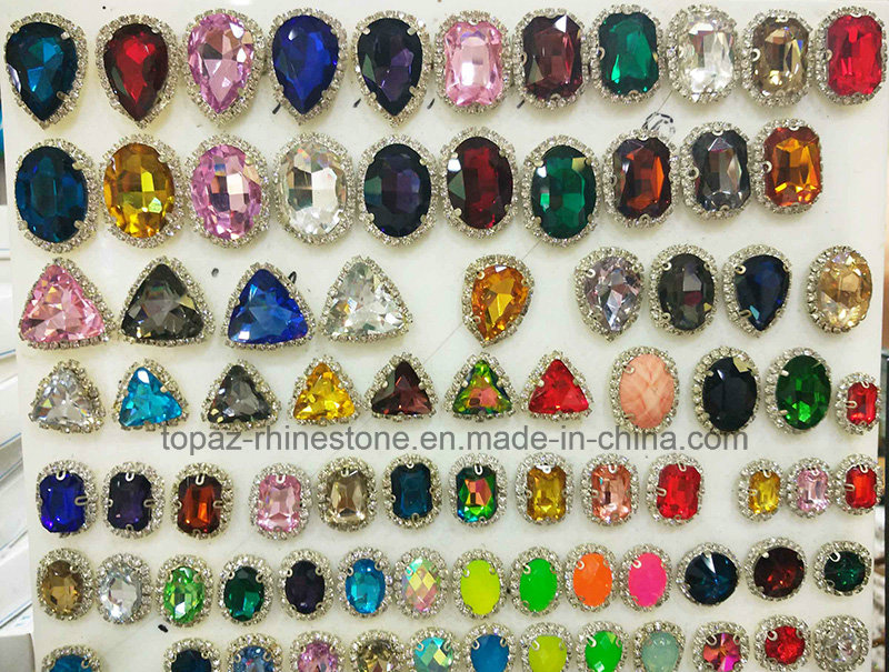 Sewing Glass Crystal Sew on Rhinestones with Claw Setting for Evening Dress (SW-rectangle 13*18mm)