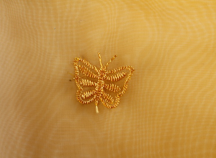 flower design fabric on organza