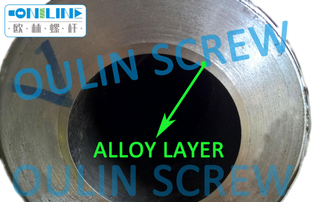 55mm Bi-Metal Film Blowing Screw and Barrel for Reycled HDPE with 40% CaCO3