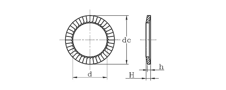 Knurling Disc Spring Serrated Safety Washers