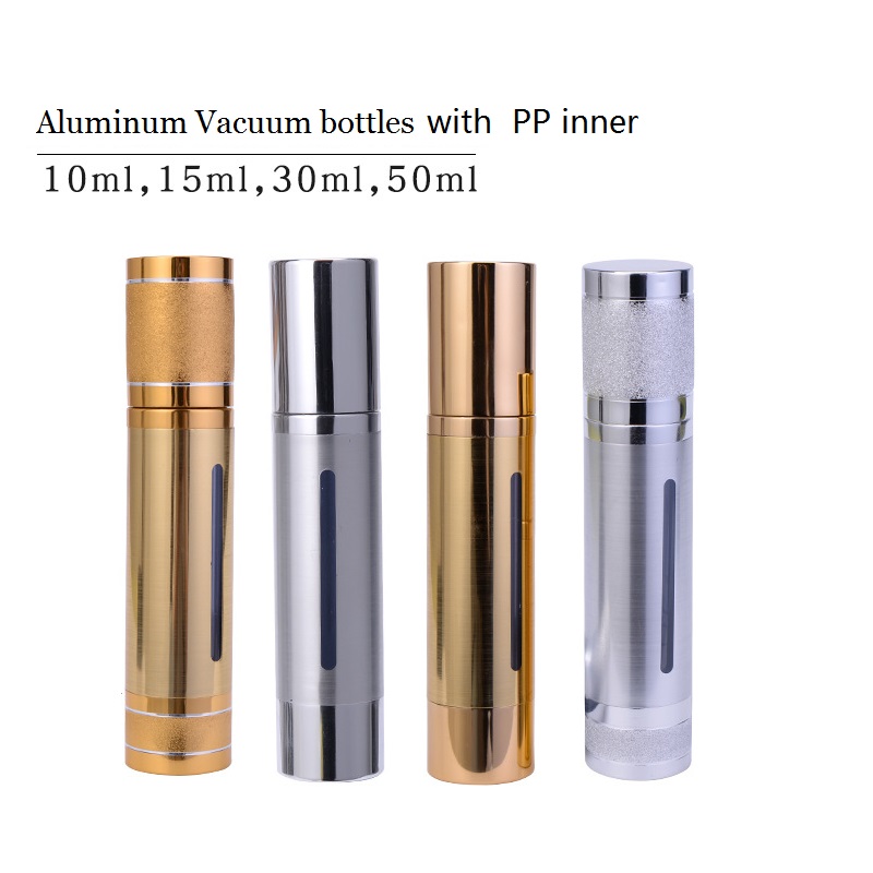 10ml/15ml/30ml/50ml Aluminium airlessbottles pump bottles