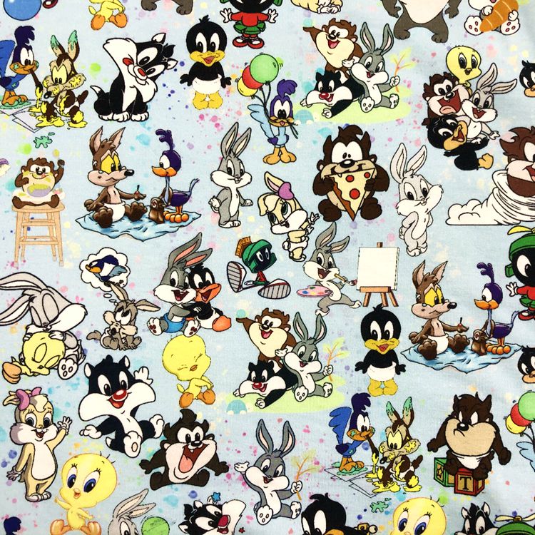 Children Cartoon Terry Cotton Fabrics