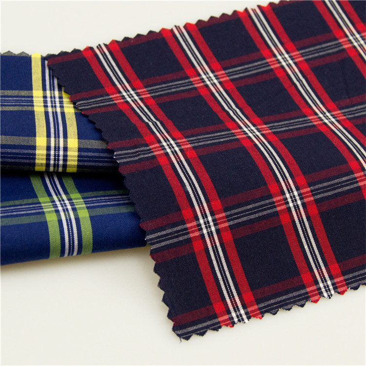 Colorful yarn dyed 100%cotton plaid fabric for dress