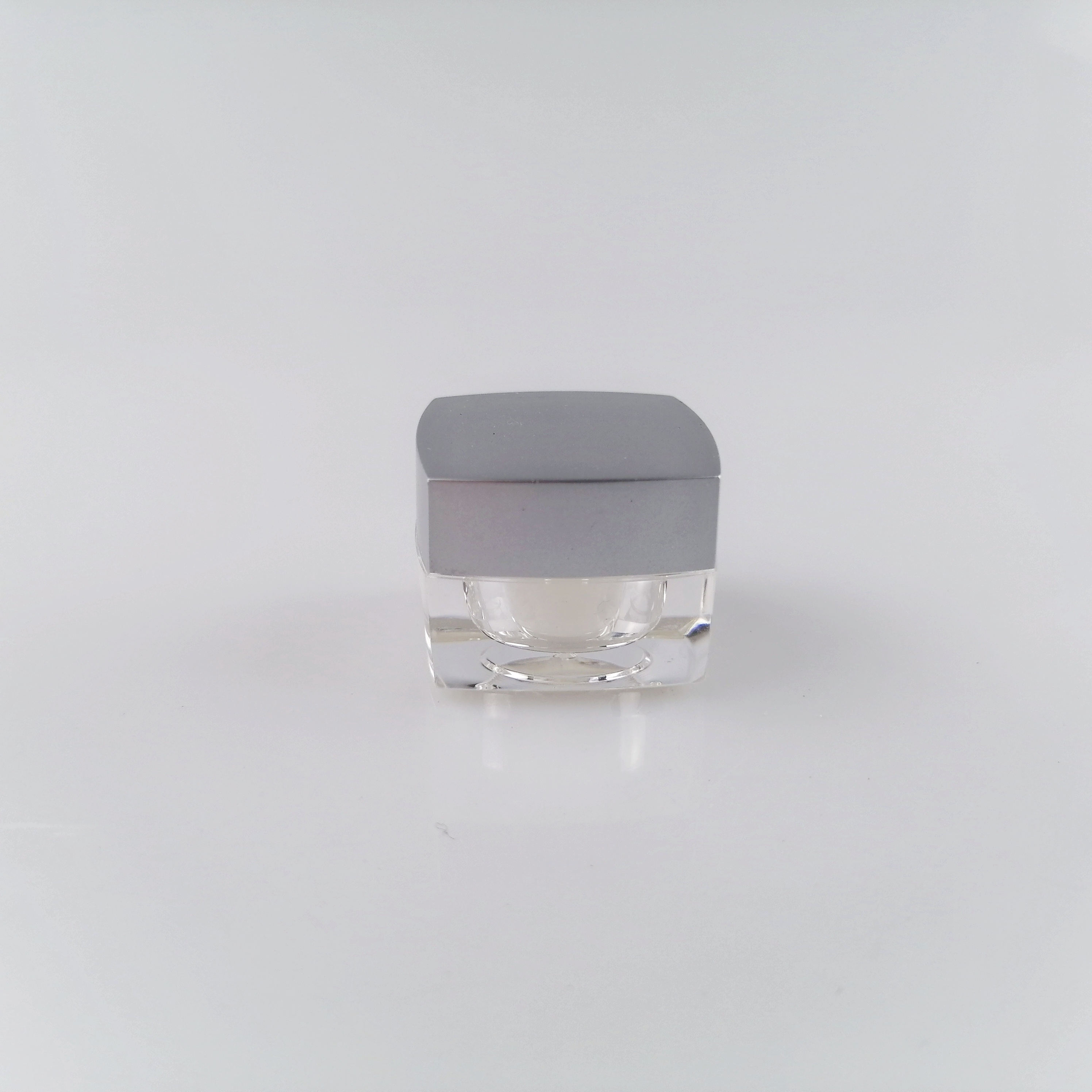 Square Frosted Silver Cream Cosmetic Jar 5g