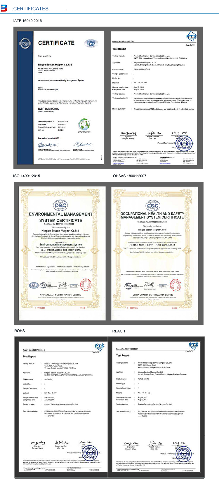 magnet certifications