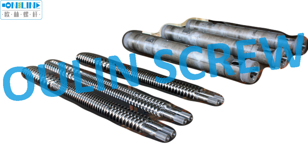 55mm Double Parallel Screw Barrel for PVC Sheet/ Profile/ Pipe/ Pellets