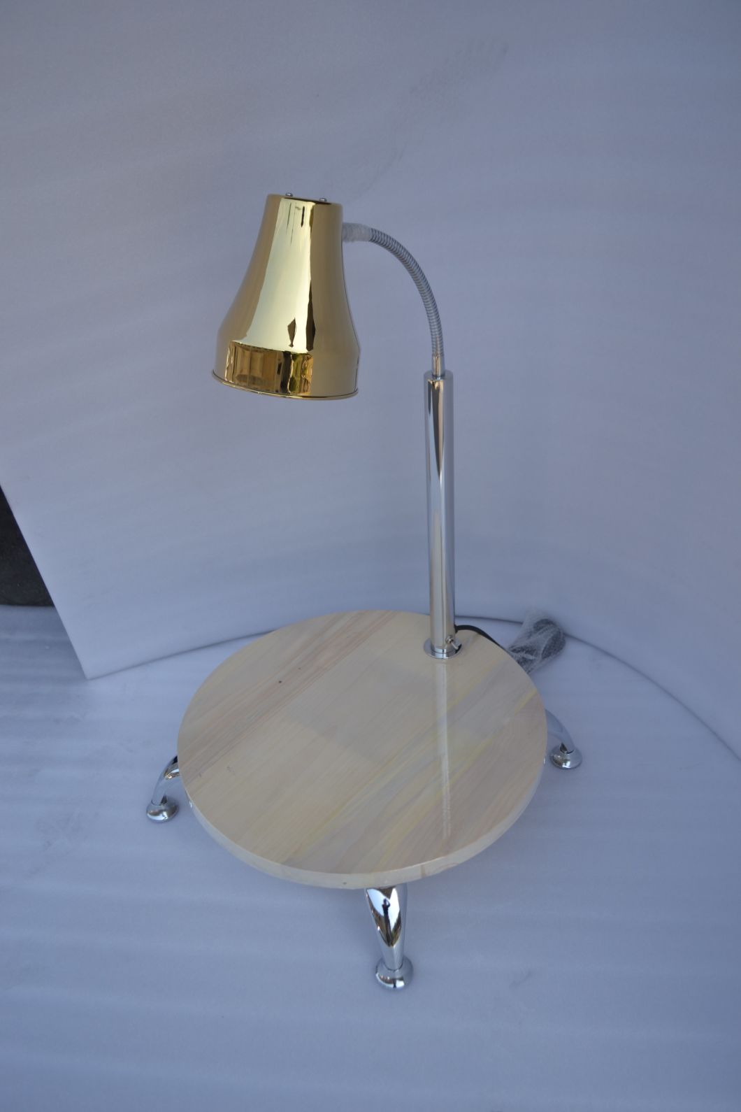 Carving Station Heat Lamp with Wooden Base