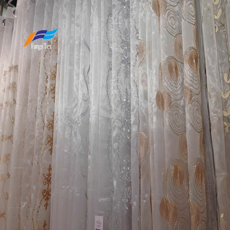 Textile Factory Embroidered Fabric Window Voile Curtain 1