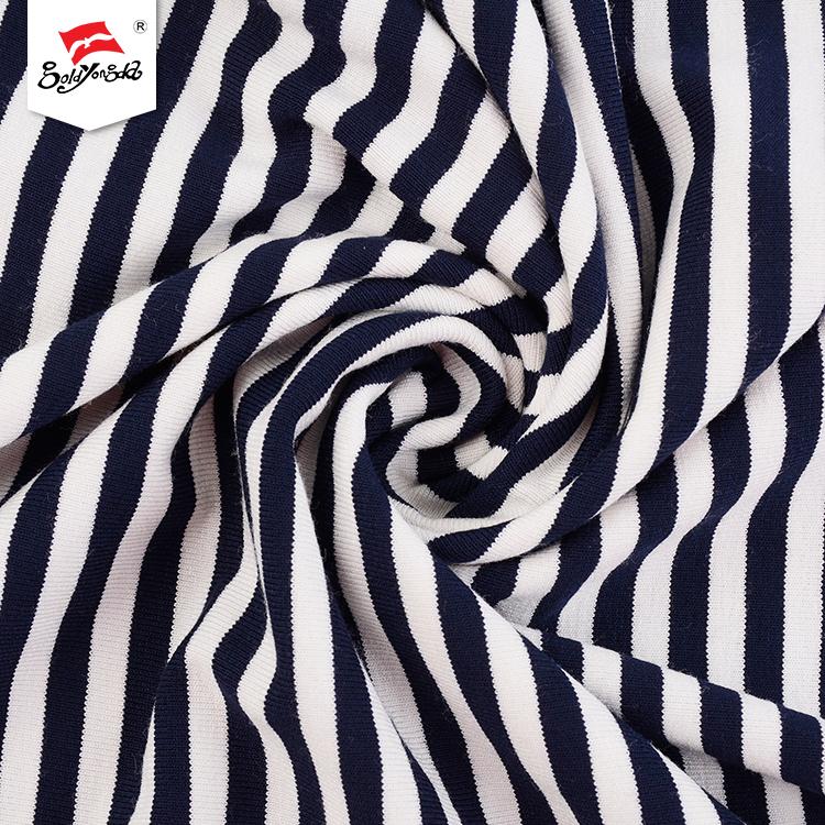 Elegant Black White Stripe Fabric