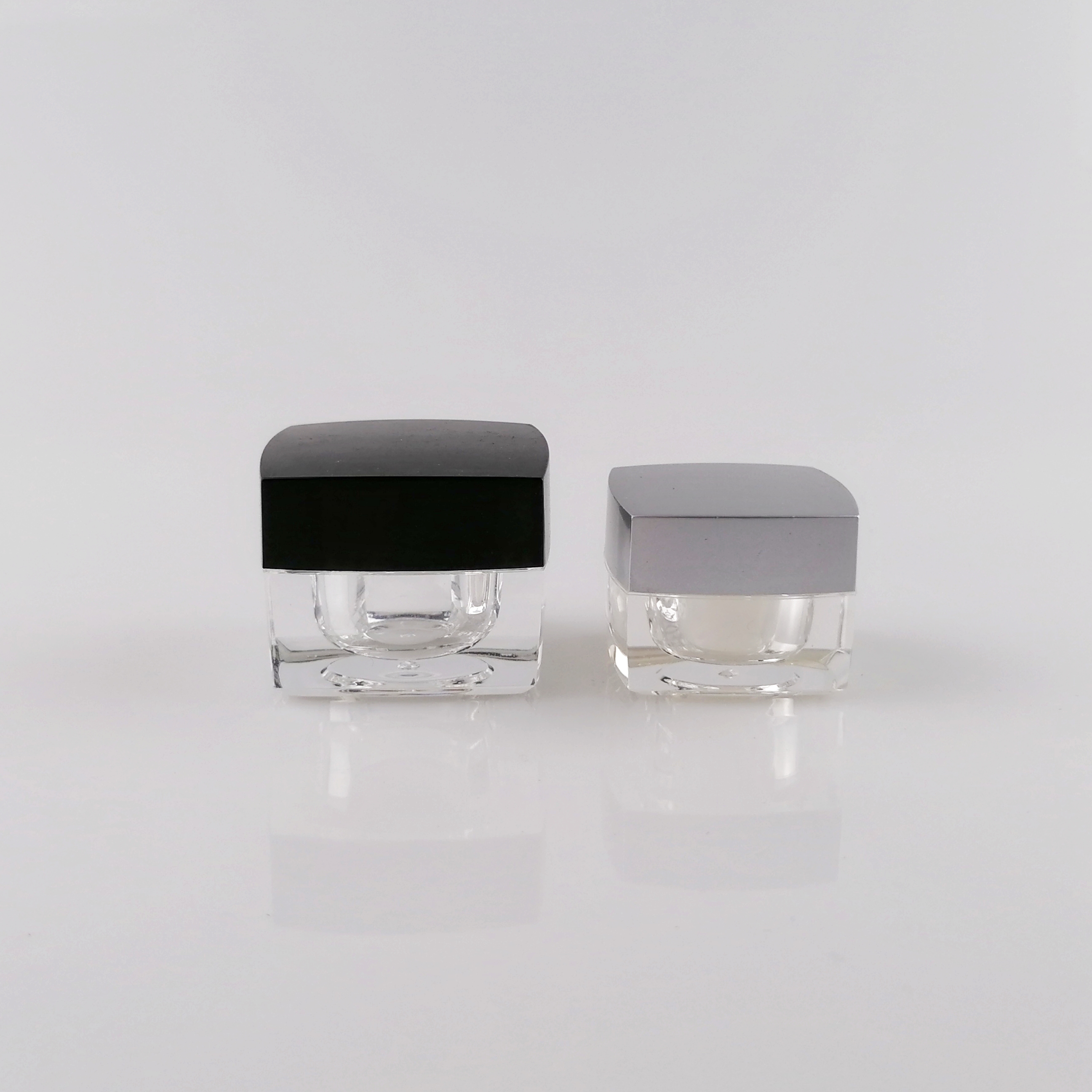 Square Clear Acrylic Cream Jar For Cosmetic Packaging