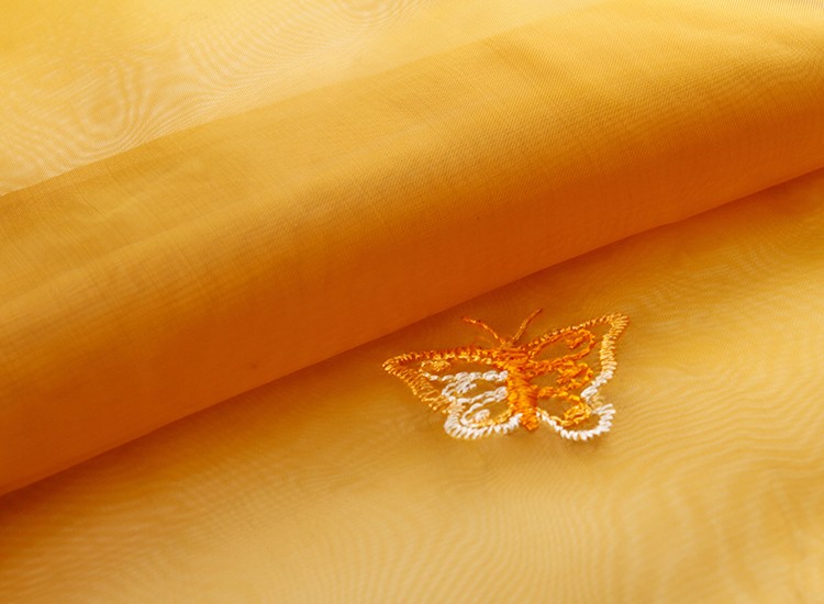 flower design fabric on organza