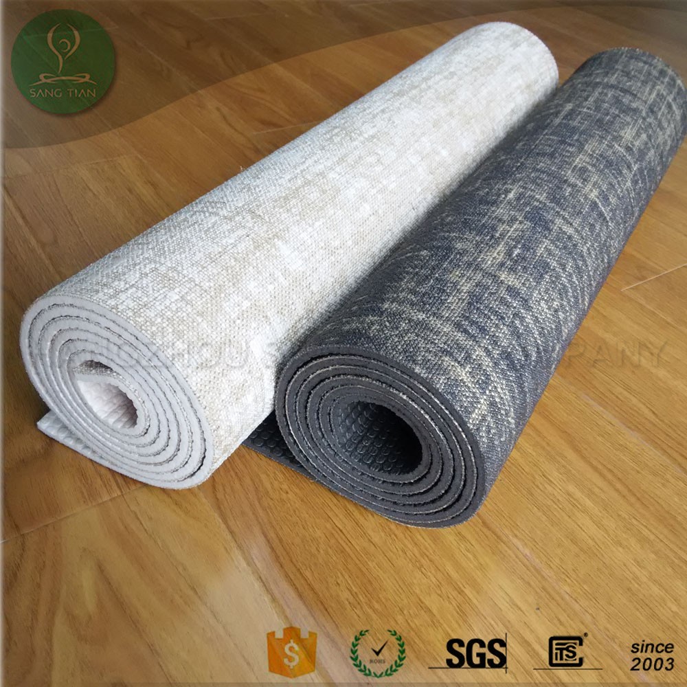 Latex Free Colorful Pvc Tpe Rubber Jute Yoga Mat, High Quality