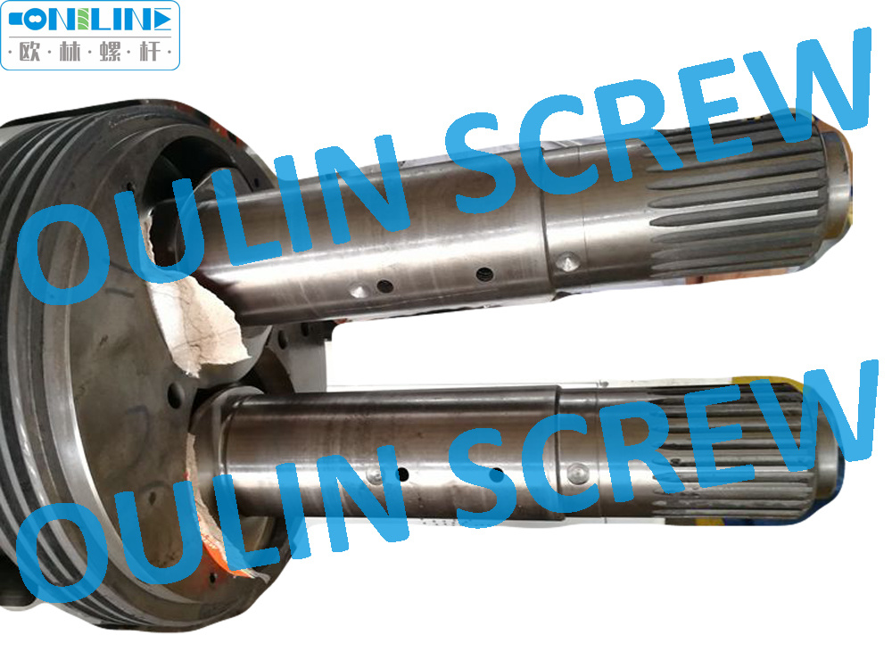 Cincinnati Cmt80 Twin Conical Screw Barrel for PVC Extrusion, Cmt80/174 Screw and Cylinder