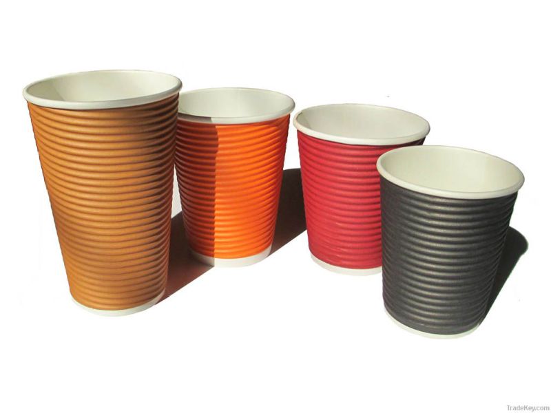 Custom Printed Disposable Corrugated Ripple Coffee Paper Cup