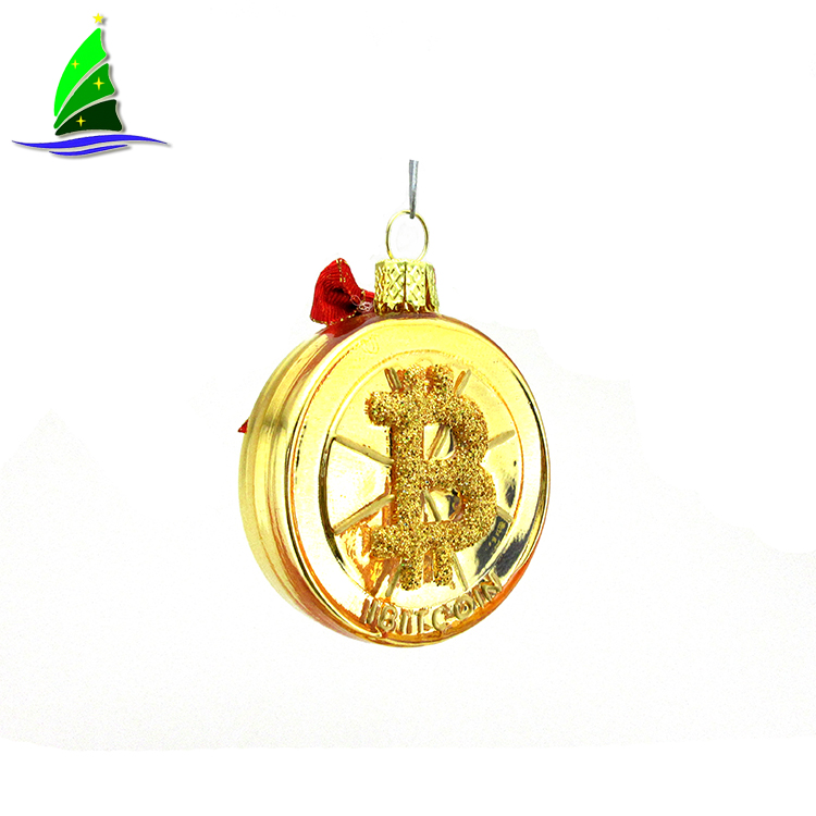 Hanging Glass Bitcoin Style Ornaments Hanging Glass Bitcoin Style Ornaments