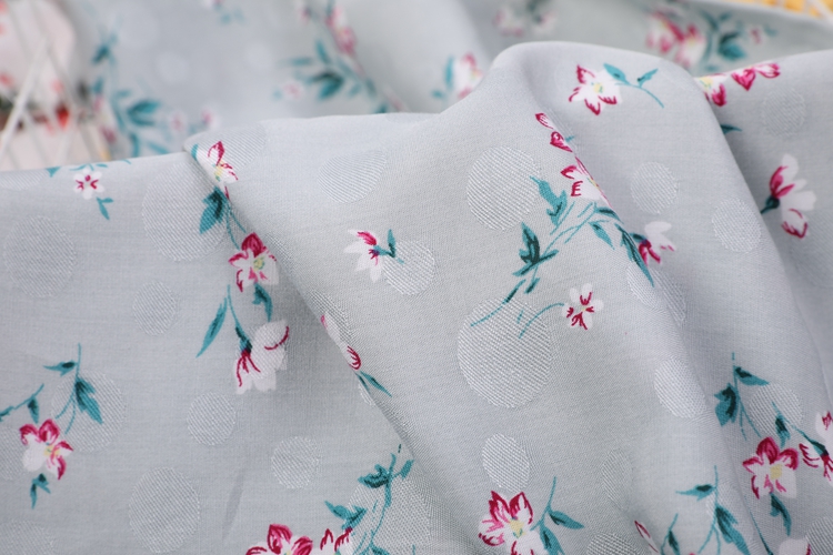 Floral Dress Jacquard Printed Rayon Fabric
