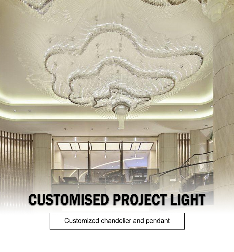 Multi-layer crystal chandelier for hotel foyer