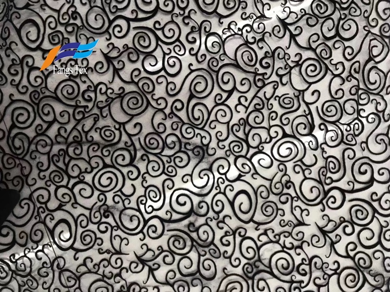 100% Polyester Flocking Flocked Woven Voile Abaya Fabric 2