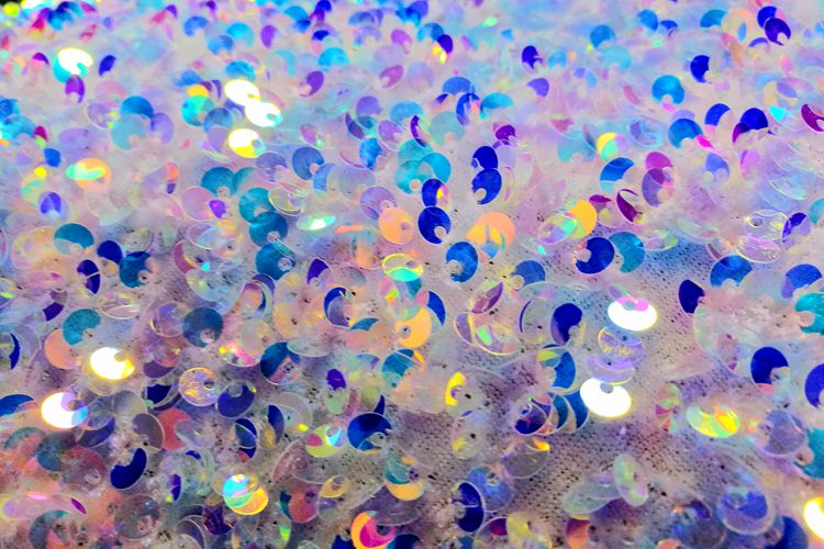 Fancy Velvet Iridescent Sequin Embroidered Garment Fabric