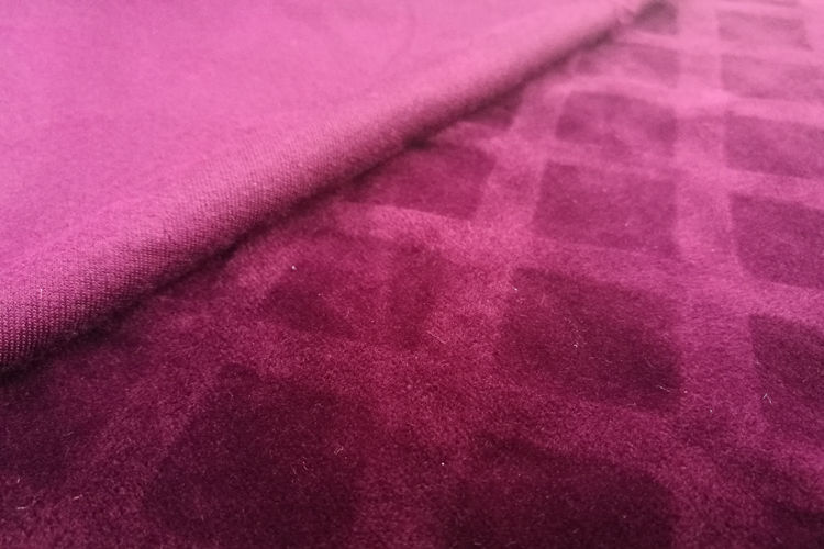 Polyester Spandex Motii Clipped Velvet Jacquard Fabrics